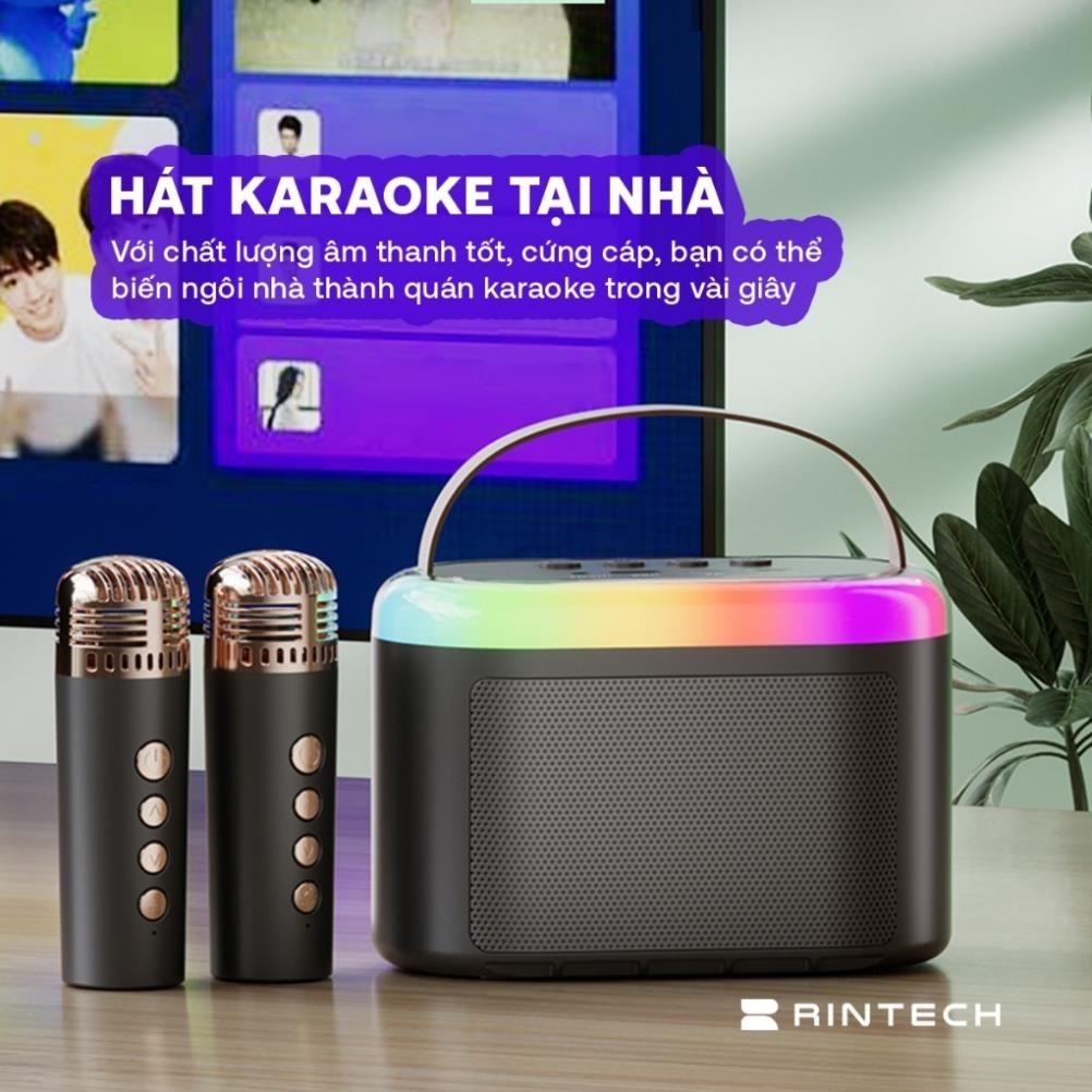 Loa Bluetooth karaoke kèm 2 mic không dây Q6, Loa Karaoke  mini có LED phiên bản 2024 | Neum Store_Q6