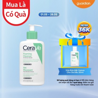 Sữa Rửa Mặt CeraVe Foaming Cleanser Sạch Sâu Cho Da Thường Đến Da Dầu 236ml