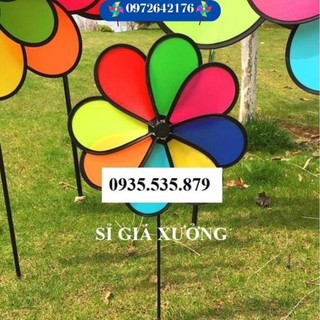 [Kho Sỉ] Chong Chóng Vải 8 Cánh Cầu Vồng 50cm-Chong Chóng 2 Tầng Giá Rẻ Trang Trí Xe Trà Sữa - Xe Cafe, Quán Cà Phê, KVC