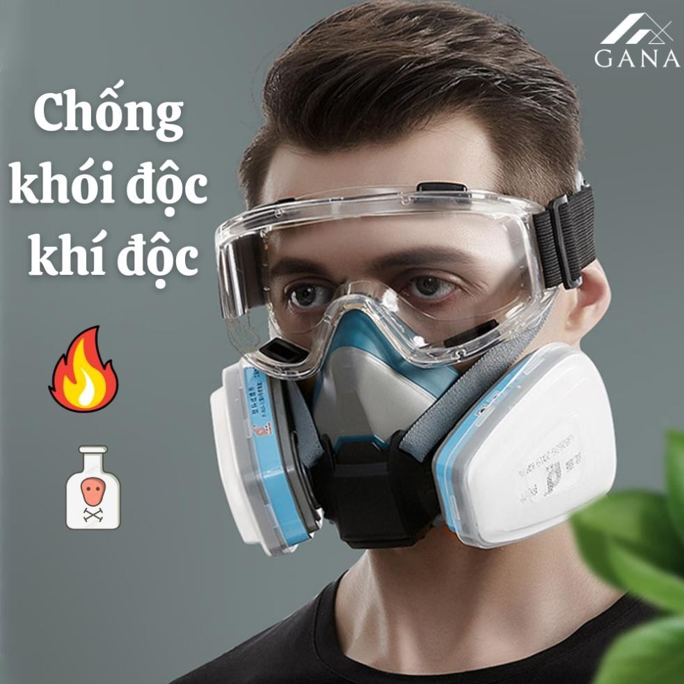 Mặt nạ chống khói, khí độc kèm kính, mặt nạ phòng độc, chống bụi, chống hơi độc hại, hóa chất. - 365 Home