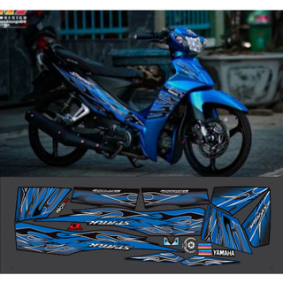 Tem xe sirius xanh đen mới - tem sirius lửa siêu đẹp đen xanh spark 50 - 110 hót