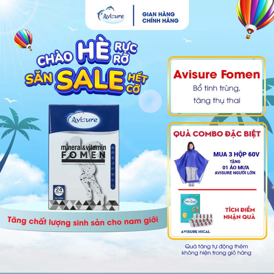 Avisure Fomen Bổ Tinh Trùng, Tăng Sức Đề Kháng, Tăng Cường Sức Khoẻ Sinh Sản Nam, Tăng Thụ Thai (30 viên)