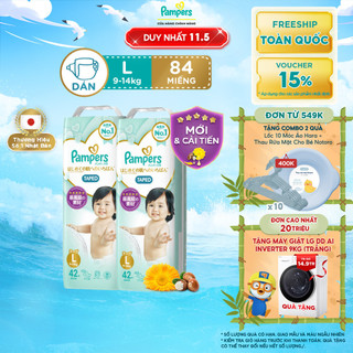 Combo 2 Tã Dán PAMPERS Nhật Thượng Hạng Siêu Mềm Mịn & Thoáng Khí Size NB70/ S64/ M52/ L42