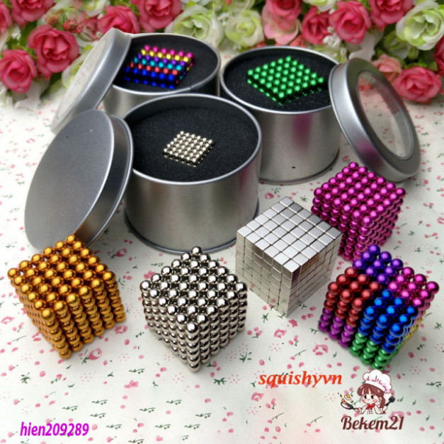 Bi Nam Châm Tròn - Bucky Ball 5mm 8 Màu Bộ nam châm hút từ Bucky Balls 216 viên nhiều màu