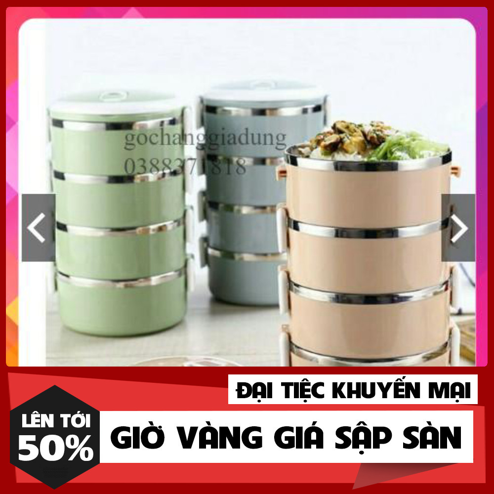 Cặp lồng 4 tầng ruột inox