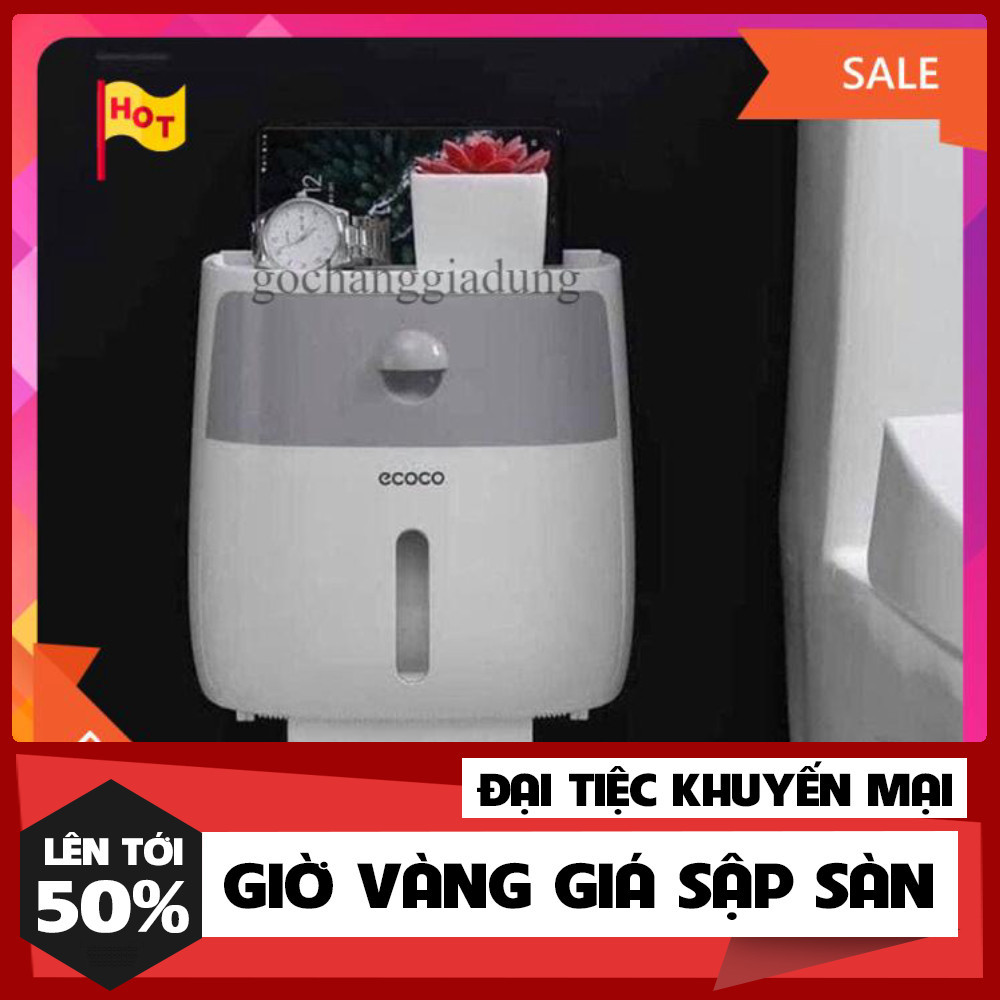 Hộp đựng giấy vệ sinh ecoco kèm miếng dán