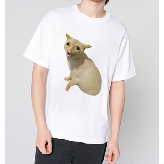 Áo Thun Hình Mèo Meme Unisex Nam Nữ