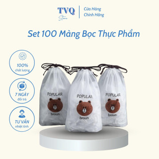 Set 100 Màng Bọc Thực Phẩm Có Chun Co Giãn Tiện Lợi Sử Dụng Siêu Tiết Kiệm TVQ Store