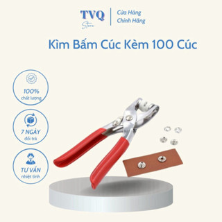Kìm Bấm Cúc Thiêt Kế Đa Năng Kèm 100 Chi Tiết Cúc Bằng Thép Không Gỉ Tiện Lợi (TVQ Store)