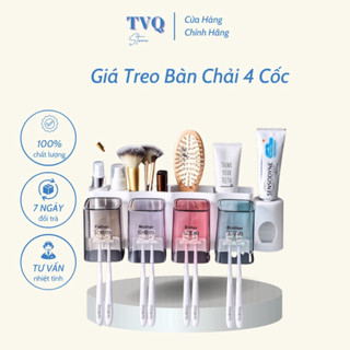 Kệ Để Bàn Chải Nhả Kem Đánh Răng Tự Động Thông Minh 4 Cốc Đa Năng Tiện Lợi Sử Dụng (TVQ Store)