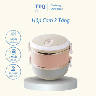 Hộp Cơm Giữ Nhiệt 2 Tầng Cho Dân Văn Phòng Tiện Lợi An Toàn Sử Dụng TVQ Store