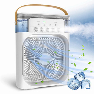 Quạt Phun Sương Để Bàn 600ml Làm Mát Nhanh Chóng Có Chế Độ Hẹn Giờ Tích Hợp Đèn Led (TVQ Store)