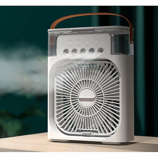 Quạt Phun Sương Mini 600ml Có Khay Chứa Đá Tạo Ẩm Làm Mát Kiêm Đèn Ngủ Có Chế Độ Hẹn Giờ TVQ Store