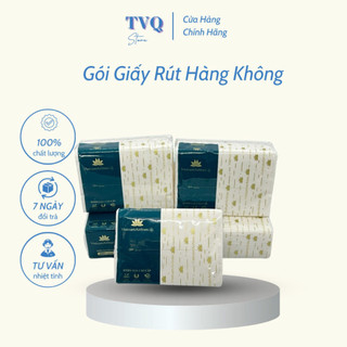 Khăn Giấy Rút Hàng Không 3 Lớp Bịch 12 Gói 300 Tờ Mềm Mịn Siêu Tiết Kiệm Tiện Lợi TVQ Store