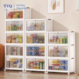 Tủ Bếp TVQ Store Cửa Nam Châm Trong Suốt Cao Cấp Dung Tích Lớn Đựng Đồ Tiện Lợi