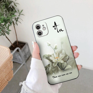  Ốp iphone Chữ Thư Pháp An Hoa sen vuông dẻo iphone 6splus 7 7plus 8 8plus x xr xs 11 12 pro max plus 13promax tr394 120 