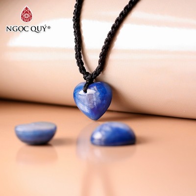 Mặt dây chuyền trái tim đá kyanite 15mm - Ngọc Quý