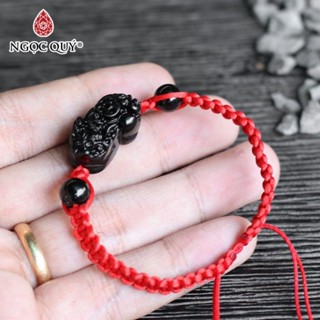 Vòng tay thắt dây tỳ hưu đá thiên nhiên - Ngọc Quý