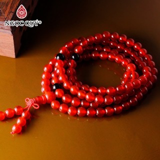 Vòng tay chuỗi 108 hạt đá mã não đỏ - Ngọc Quý