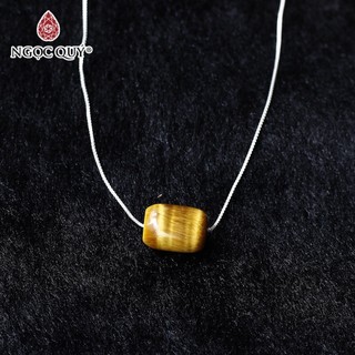 Mặt dây chuyền lu thống đá thạch anh mắt hổ vàng nâu tặng dây bạc - Ngọc Quý