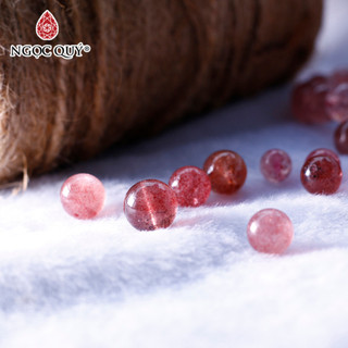 Hạt đá lẻ Strawberry Quartz màu dâu - Ngọc Quý