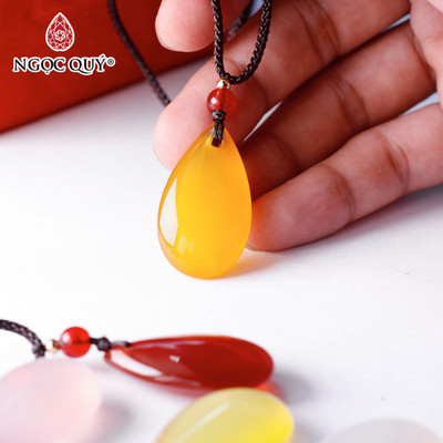 Mặt dây chuyền hình giọt nước đá mã não - Ngọc Quý