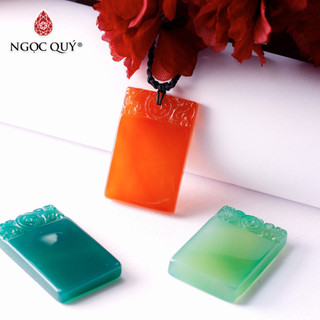 Mặt dây chuyền ngọc bội đá mã não - Ngọc Quý