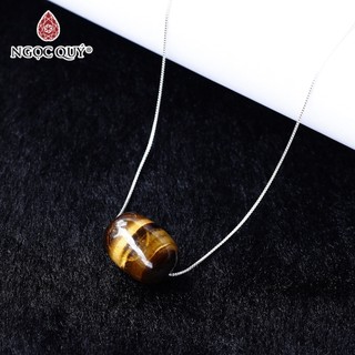 Mặt dây chuyền lu thống đá mắt hổ vàng nâu - Ngọc Quý