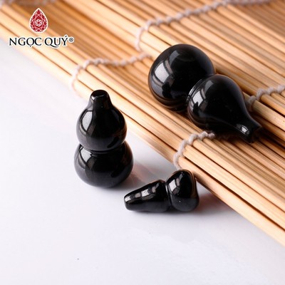 Charm đá hồ lô đá obsidian - Ngọc Quý