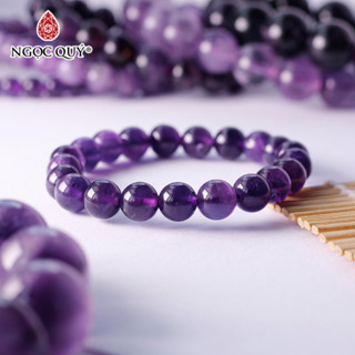 Vòng tay đá Thạch Anh Tím Thạch Anh Tím hạt trơn - Ngọc Quý
