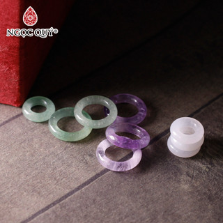 Charm đá hình vòng tròn đá thiên nhiên - Ngọc Quý