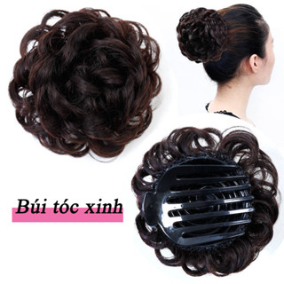  Búi tóc giả trung niên hàng loại 1 BU12 Búi xược xoăn thời trang Búi tóc nữ đẹp Búi tóc gọn gàng 