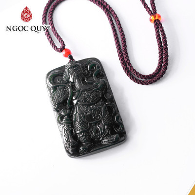 Mặt dây chuyền quan công đá ngọc hòa điền ( ngọc bích)  - Ngọc Quý