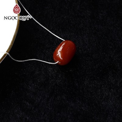 Mặt dây chuyền lu thống đá mã não đỏ 18mm - Ngọc Quý