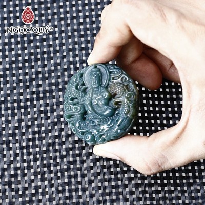 Mặt dây chuyền Quan âm cưỡi rồng Ccd - Ngọc Quý