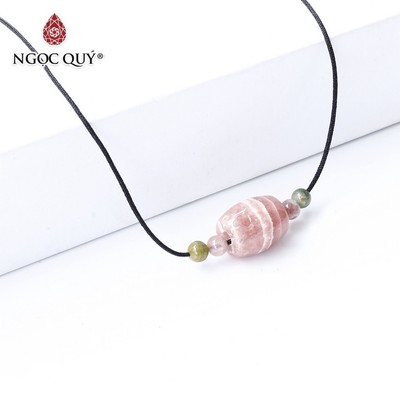 Mặt dây chuyền lu thống đá đào hoa - Ngọc Quý