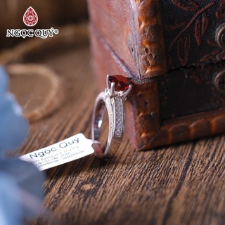 Nhẫn bạc nữ đá GN ngọc hồng lựu - Ngọc Quý