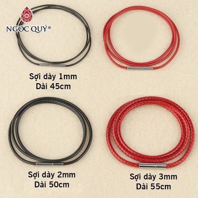 Dây da sáp bóng dây chuyền đeo cổ khóa titan không gỉ cao cấp - Ngọc Quý
