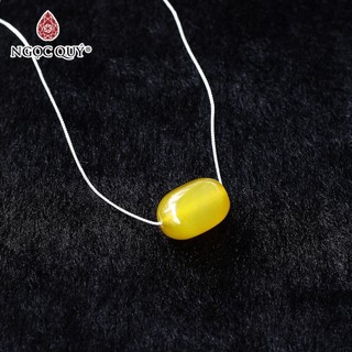Mặt dây chuyền lu thống đá mã não vàng tặng dây bạc - Ngọc Quý