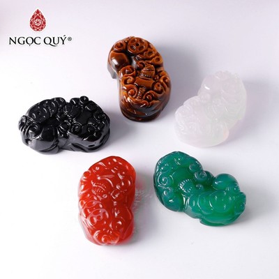 Charm đá tỳ hưu đá thiên nhiên làm vòng tay, mặt dây chuyền, móc khóa - Ngọc Quý