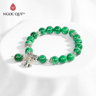 Vòng tay đá thiên nhiên phối charm bạc hồ ly 9 đuôi - Ngọc Quý