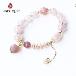 Vòng ta hồng phối ta dâu và đá đào hoa - ngọc quý