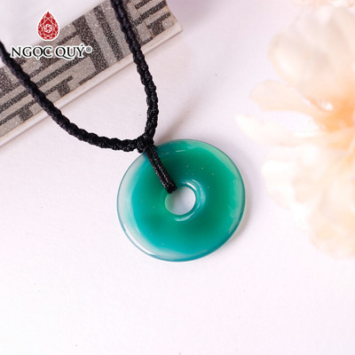Mặt dây chuyền đồng điếu đá mã não xanh - Ngọc Quý