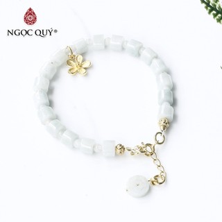 Vòng CT phỉ thúy phối charm bạc mạ vàng - Ngọc Quý