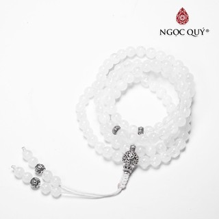 Vòng chuỗi 108 hạt thạch anh ưu linh trắng - Ngọc Quý