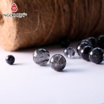 Hạt lẻ đá thạch anh tóc đen - Ngọc Quý
