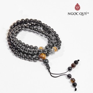 Vòng chuỗi 108 hạt đá obsidian - Ngọc Quý