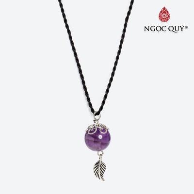 Dây Chuyền Thạch Anh Tím Charm Lá - Ngọc Quý