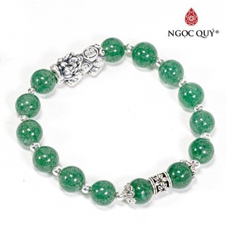 Vòng TA dâu xanh phối tỳ hưu bạc - Ngọc Quý