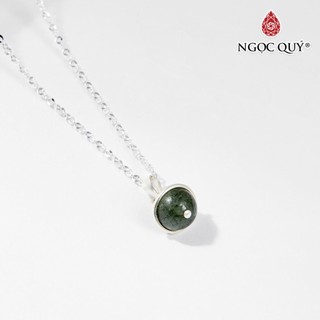 Mặt dây chuyền 1 hạt ta tóc xanh tặng dây chuyền bạc - ngọc quý